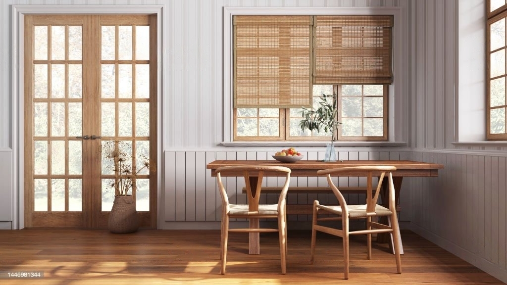 embellece tu hogar con cortinas romanas de bambú
